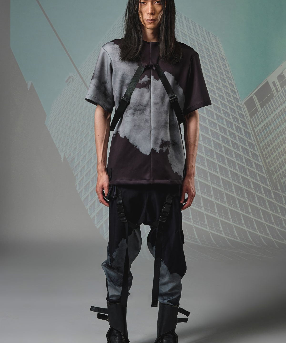 Transform Collar Strap Top (Line Cloud) - Studio183