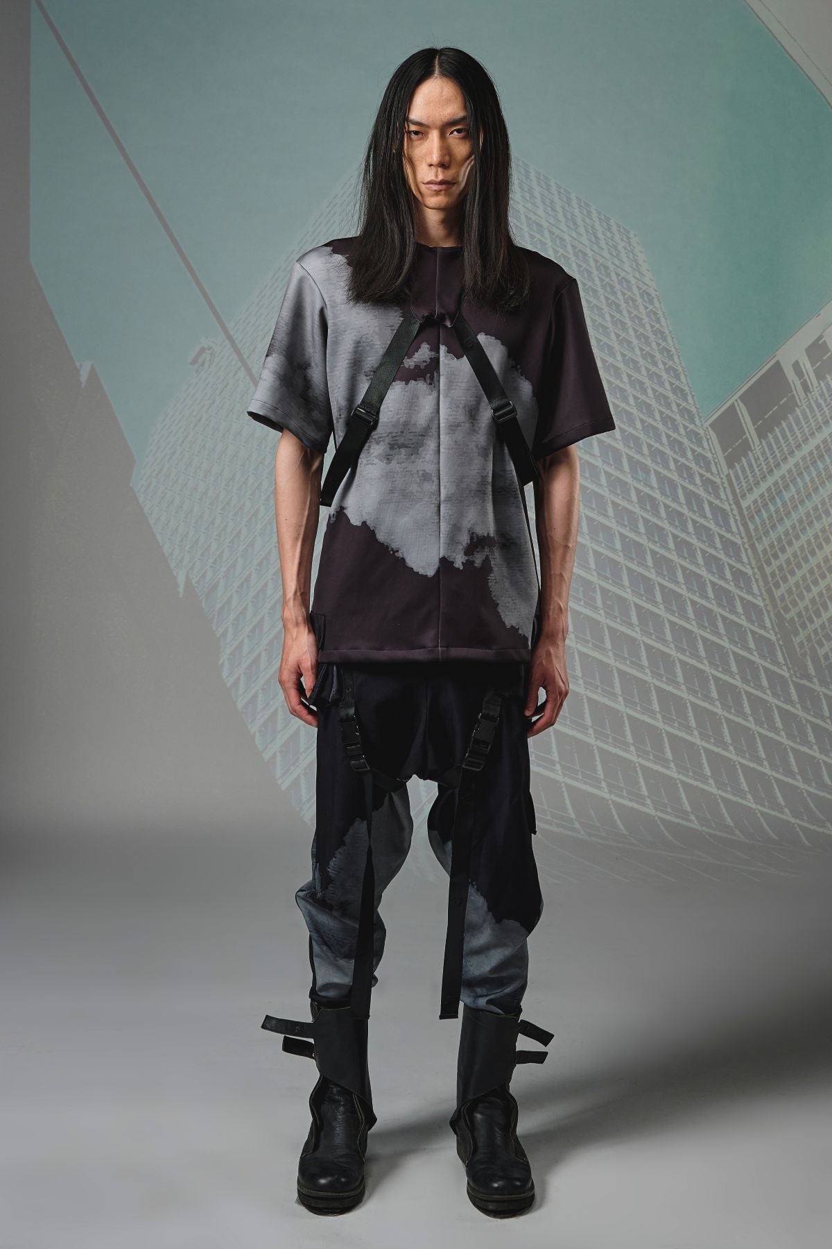 Transform Collar Strap Top (Line Cloud) - Studio183