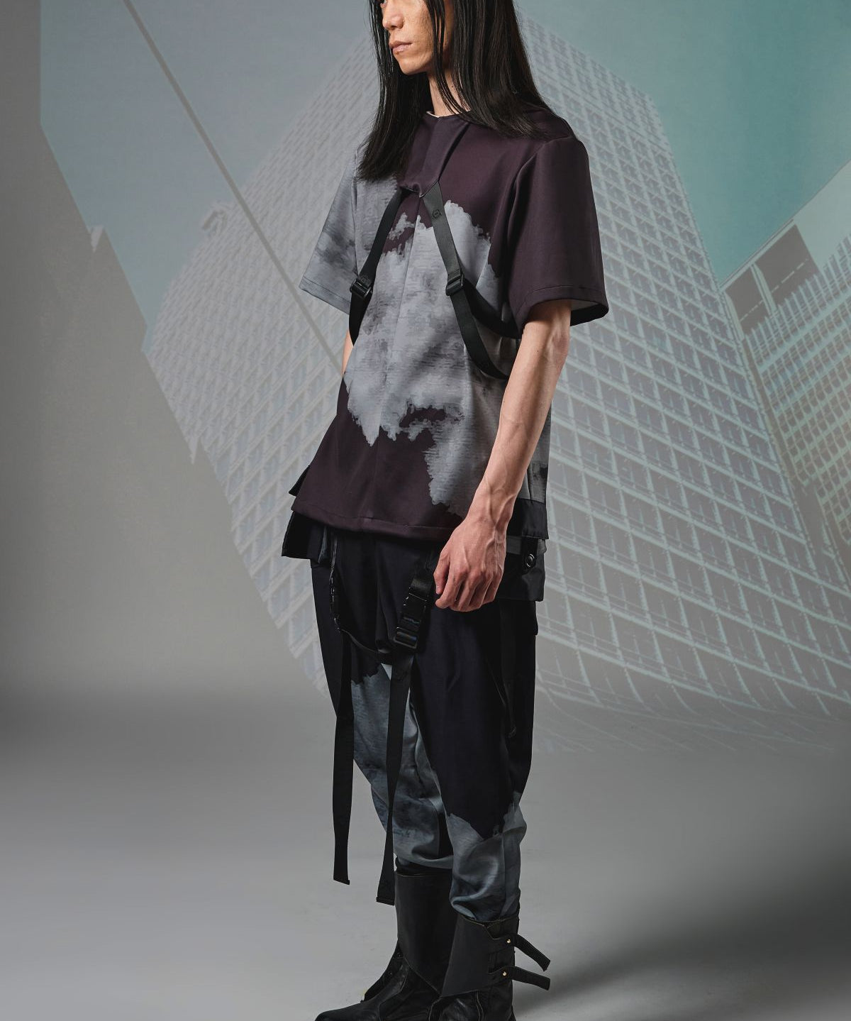 Transform Collar Strap Top (Line Cloud) - Studio183