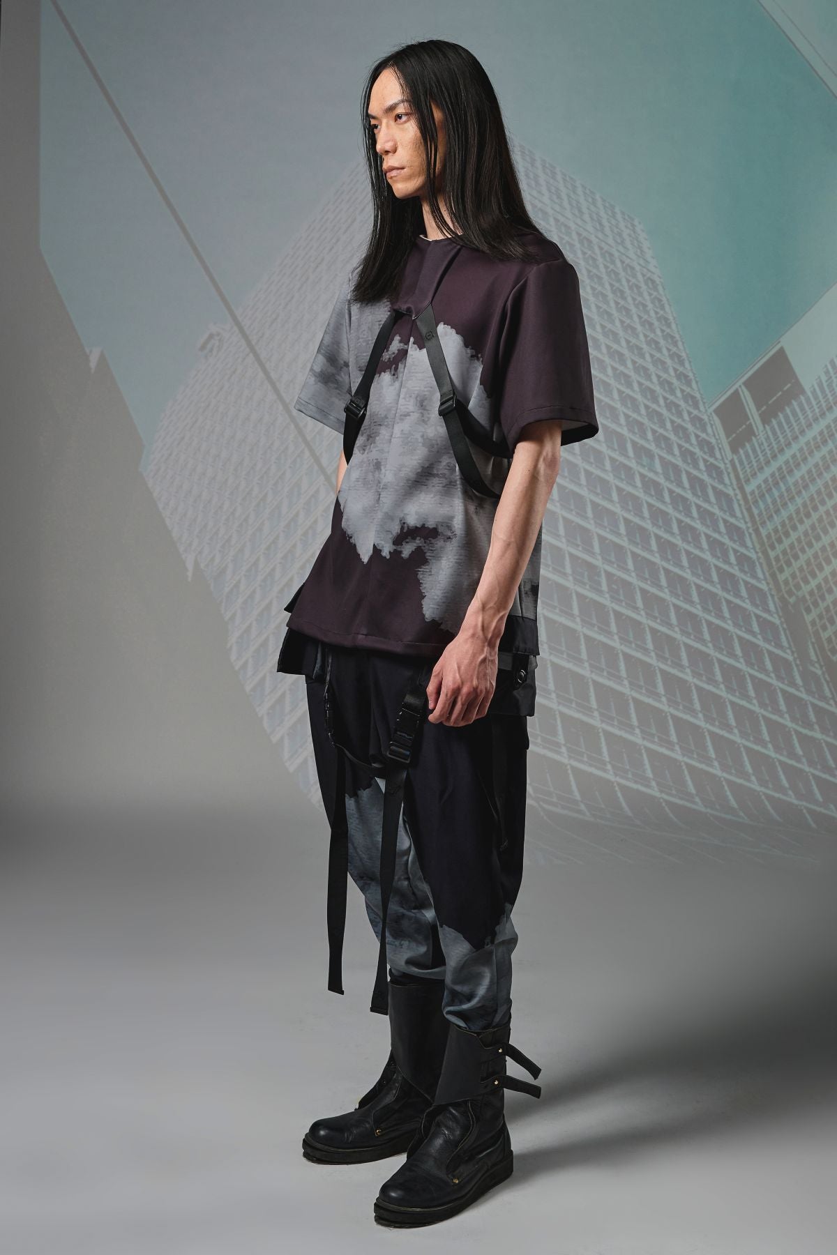 Transform Collar Strap Top (Line Cloud) - Studio183