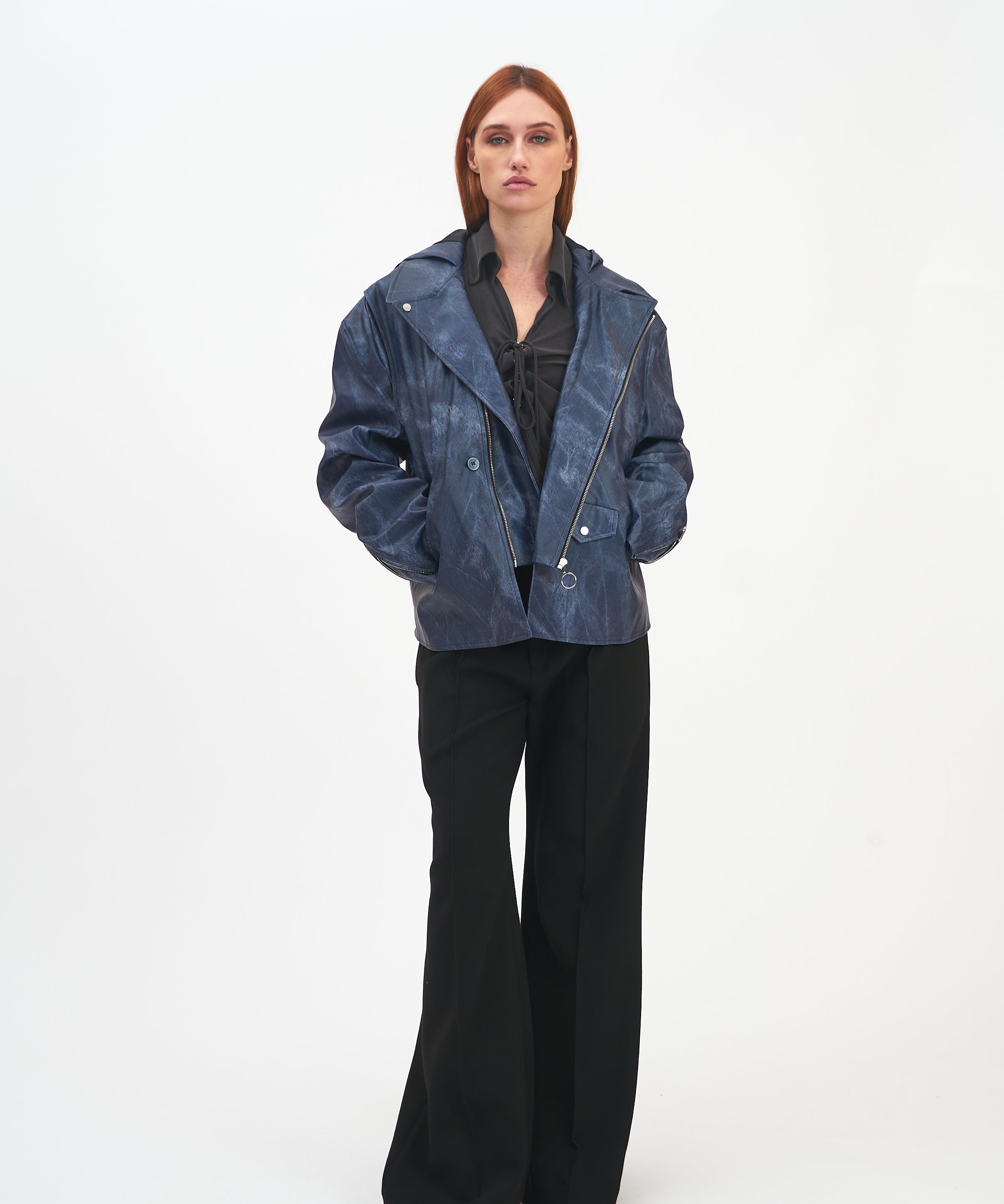 Azure Emberline Leather Jacket - Studio183