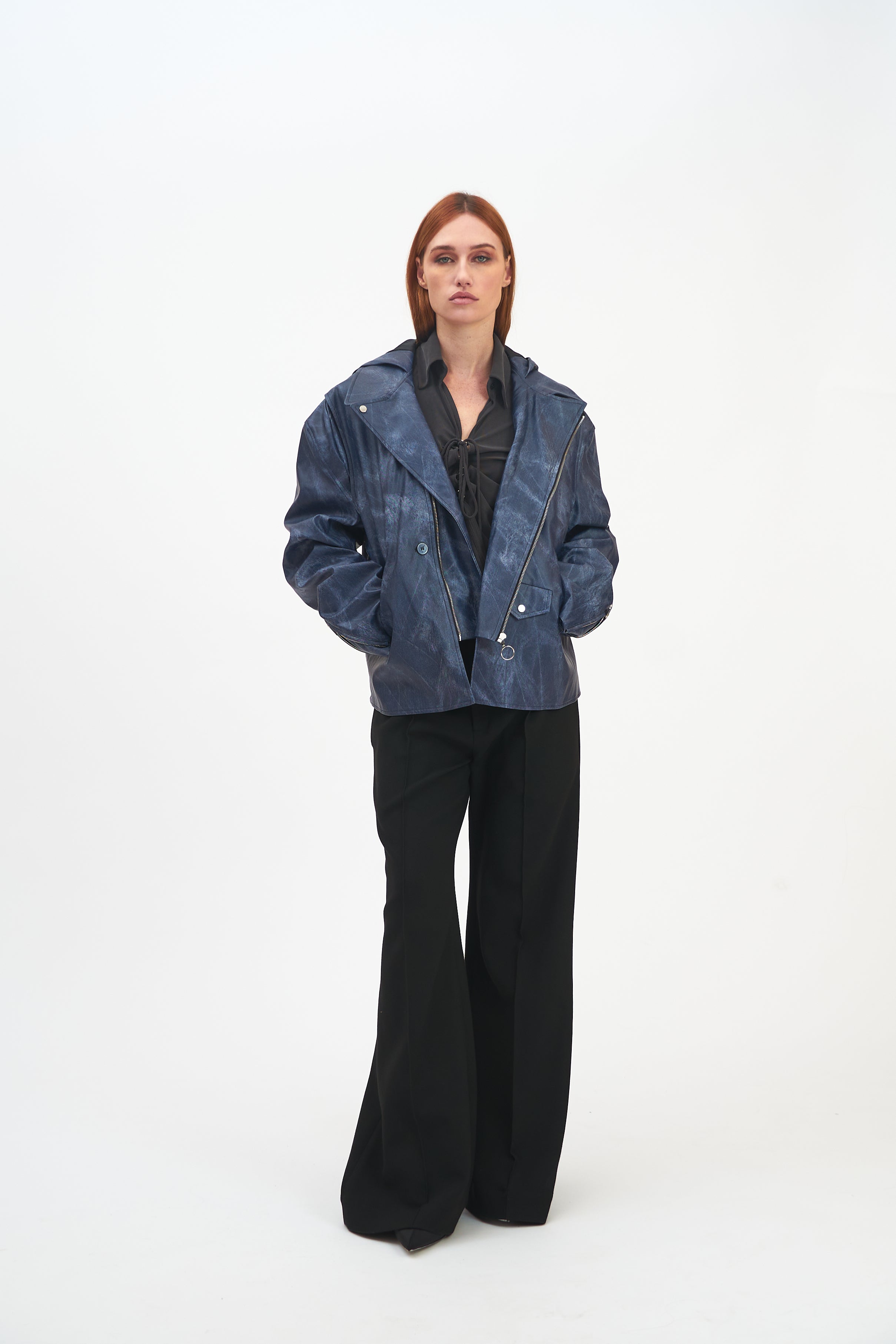 Azure Emberline Leather Jacket - Studio183