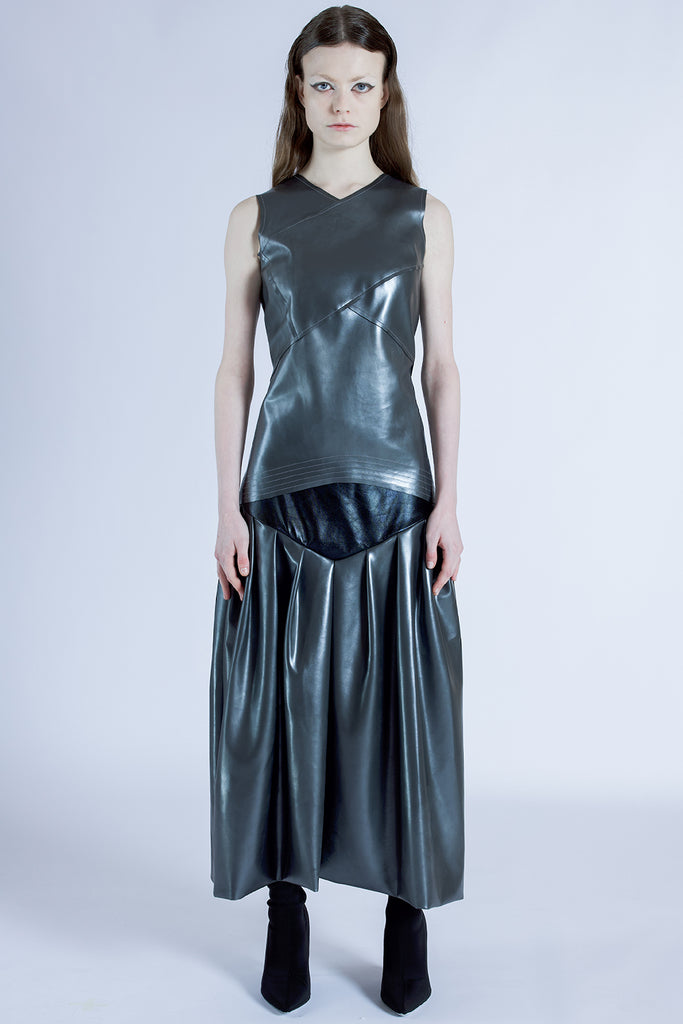 Slate Serenade Sleeveless Leather Top