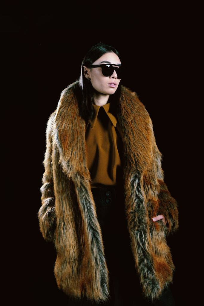Winter Ginger Faux Fur Coat