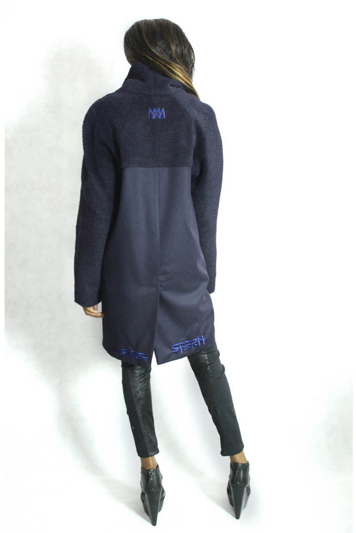 Blue Cocoon Coat - Studio183