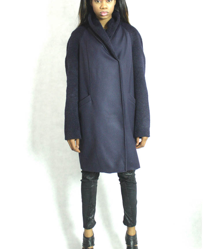 Blue Cocoon Coat - Studio183