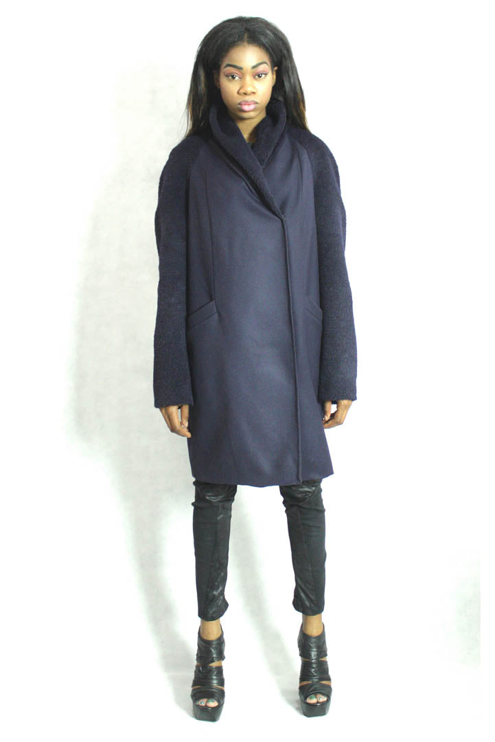 Blue Cocoon Coat - Studio183