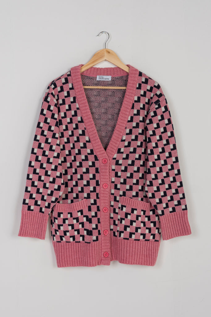 Geo Check Cardigan