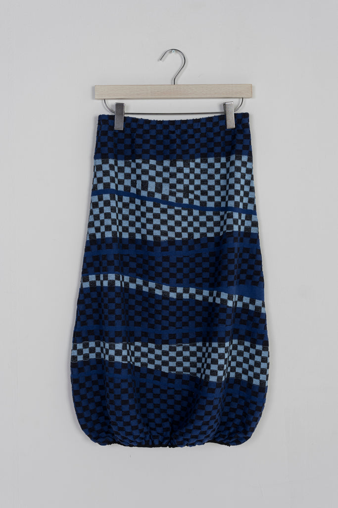 Checkered Wavy Puffy Skirt