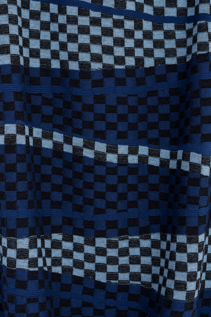 Checkered Wavy Puffy Skirt