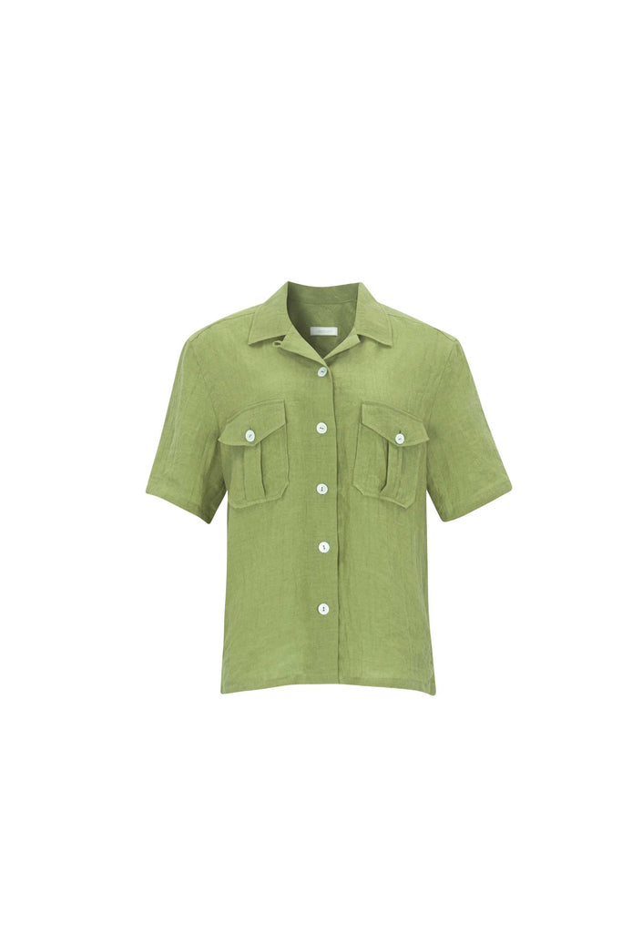 Linen Pocket Shirt (Olive)