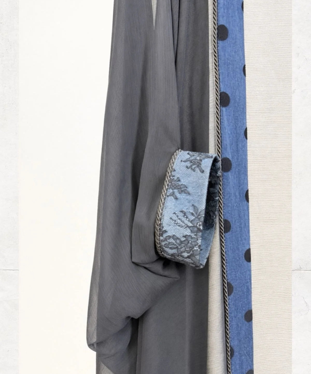 Denim Detailed Chiffon Kaftan - Studio183