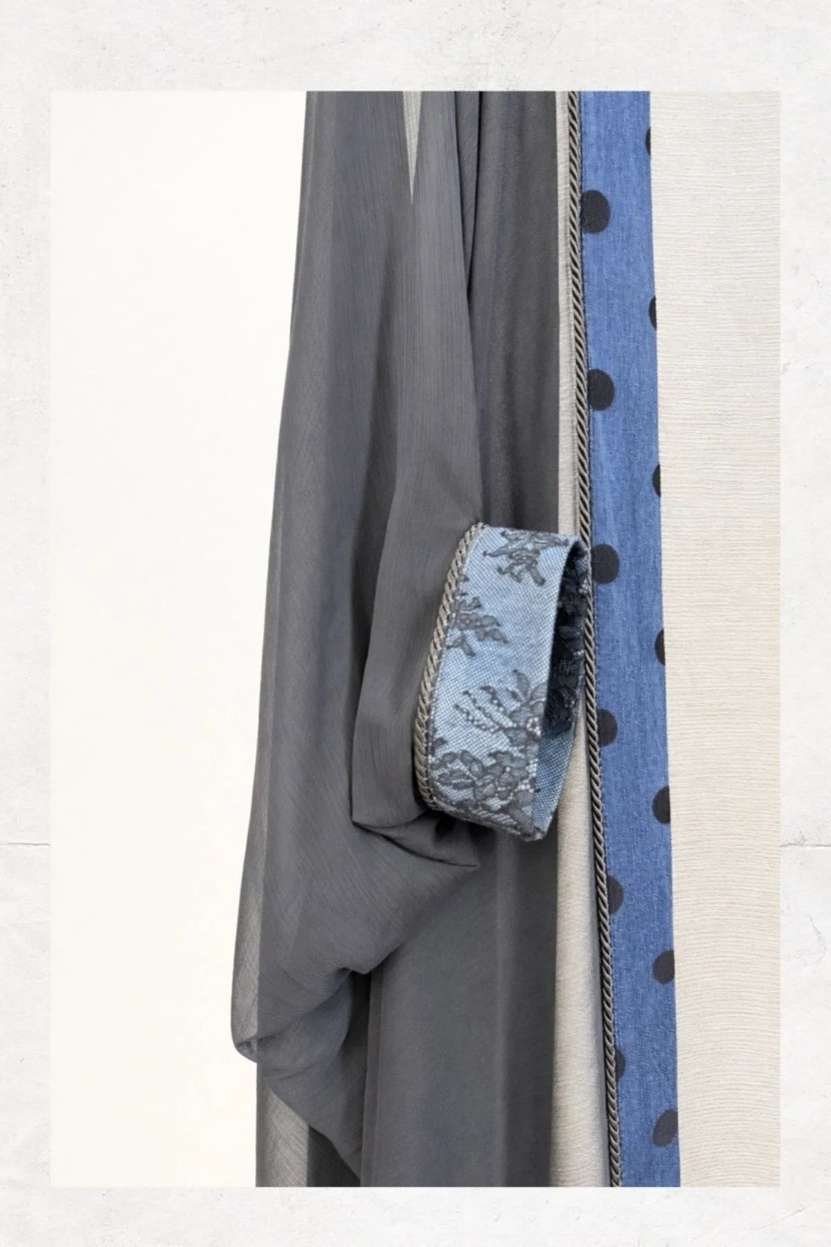Denim Detailed Chiffon Kaftan - Studio183