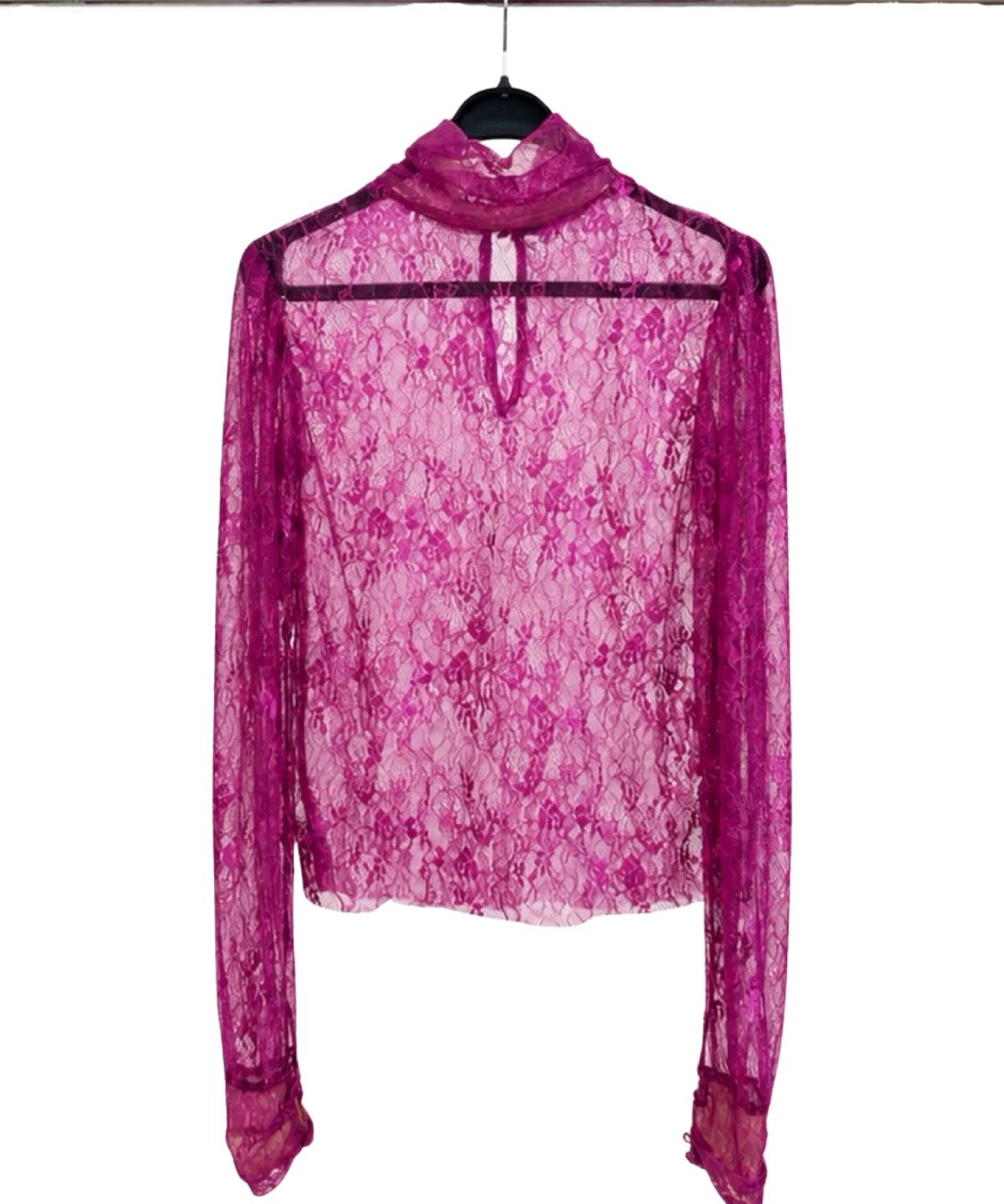 Lycra Lace Detailed Pink Blouse - Studio183