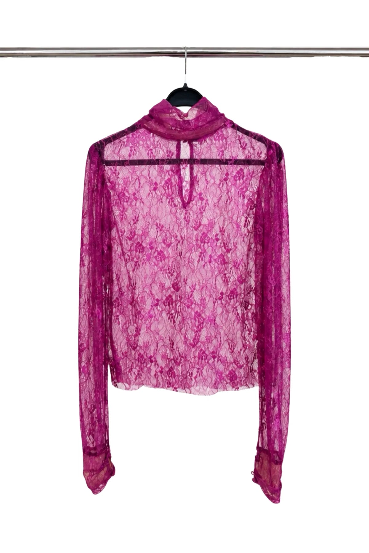 Lycra Lace Detailed Pink Blouse - Studio183