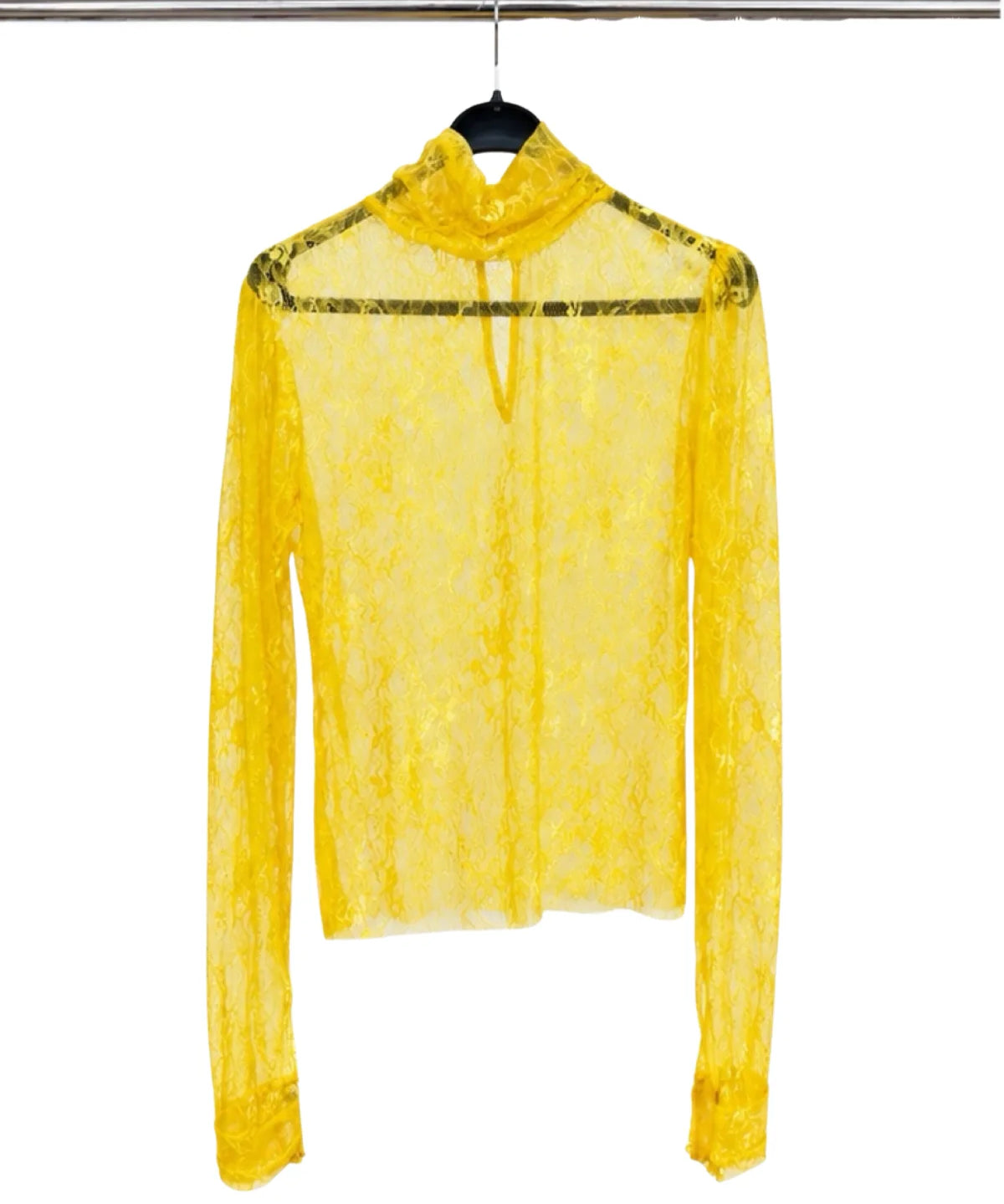 Lycra Lace Detailed Yellow Blouse - Studio183