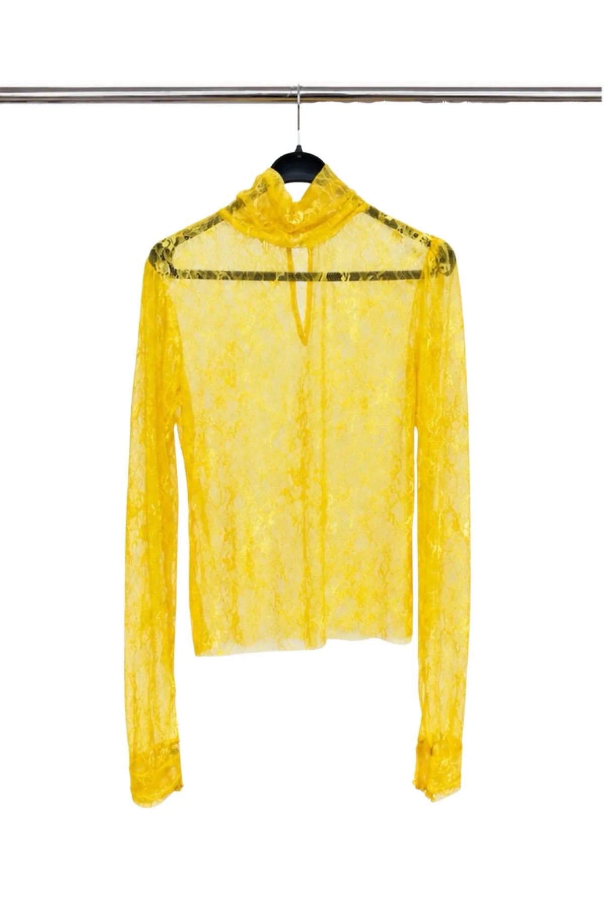 Lycra Lace Detailed Yellow Blouse - Studio183