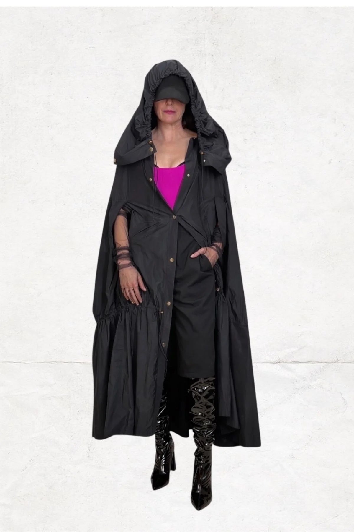Thin Taffeta Windbreaker Cape