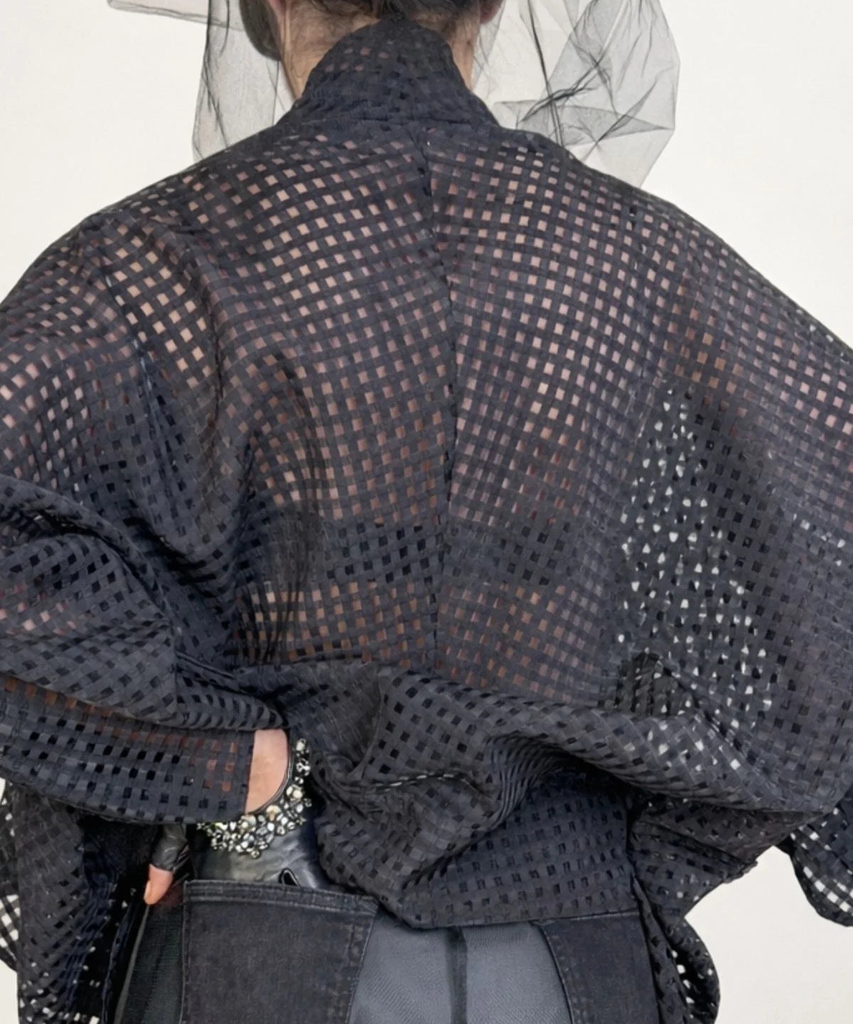 Over Size Textured Organza Kimono Jacket - Studio183
