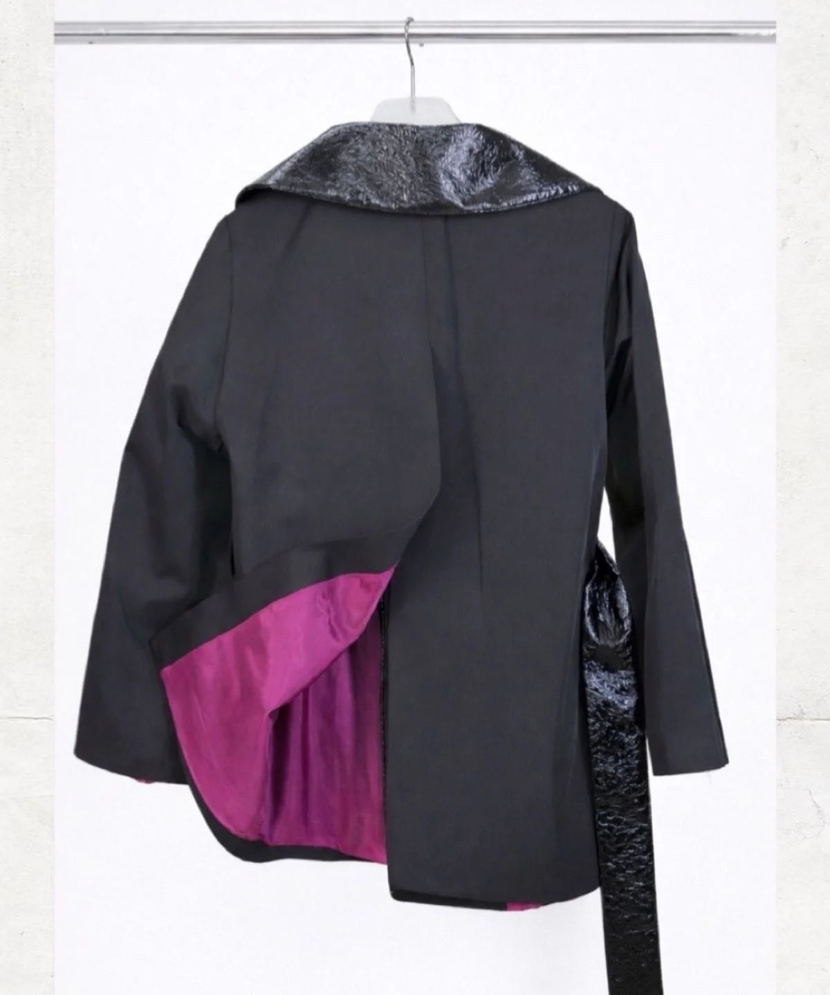 Patent Leather Artificial Leather Detailed Oversize Coat - Studio183