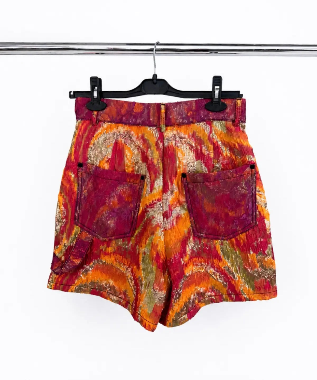 Multicolor Mini Worker Shorts With Lace Details - Studio183