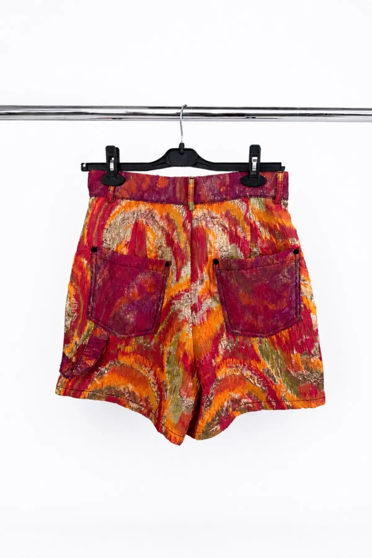 Multicolor Mini Worker Shorts With Lace Details - Studio183