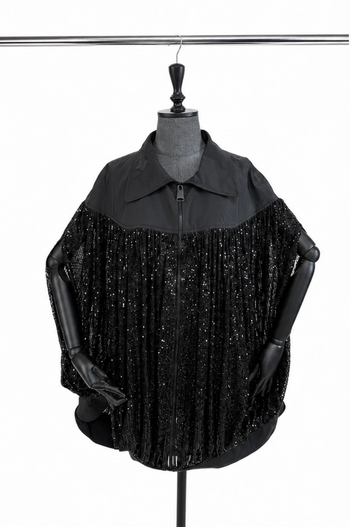 Sequined And Taffeta Mixed Cape - Studio183
