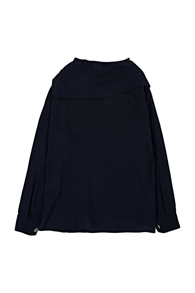 Two way blouse with shells (Navy)