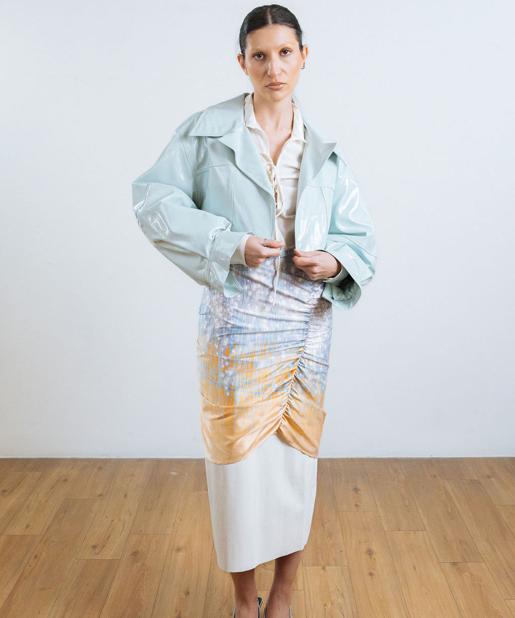 Cerulean Cropped Leather Jacket - Studio183