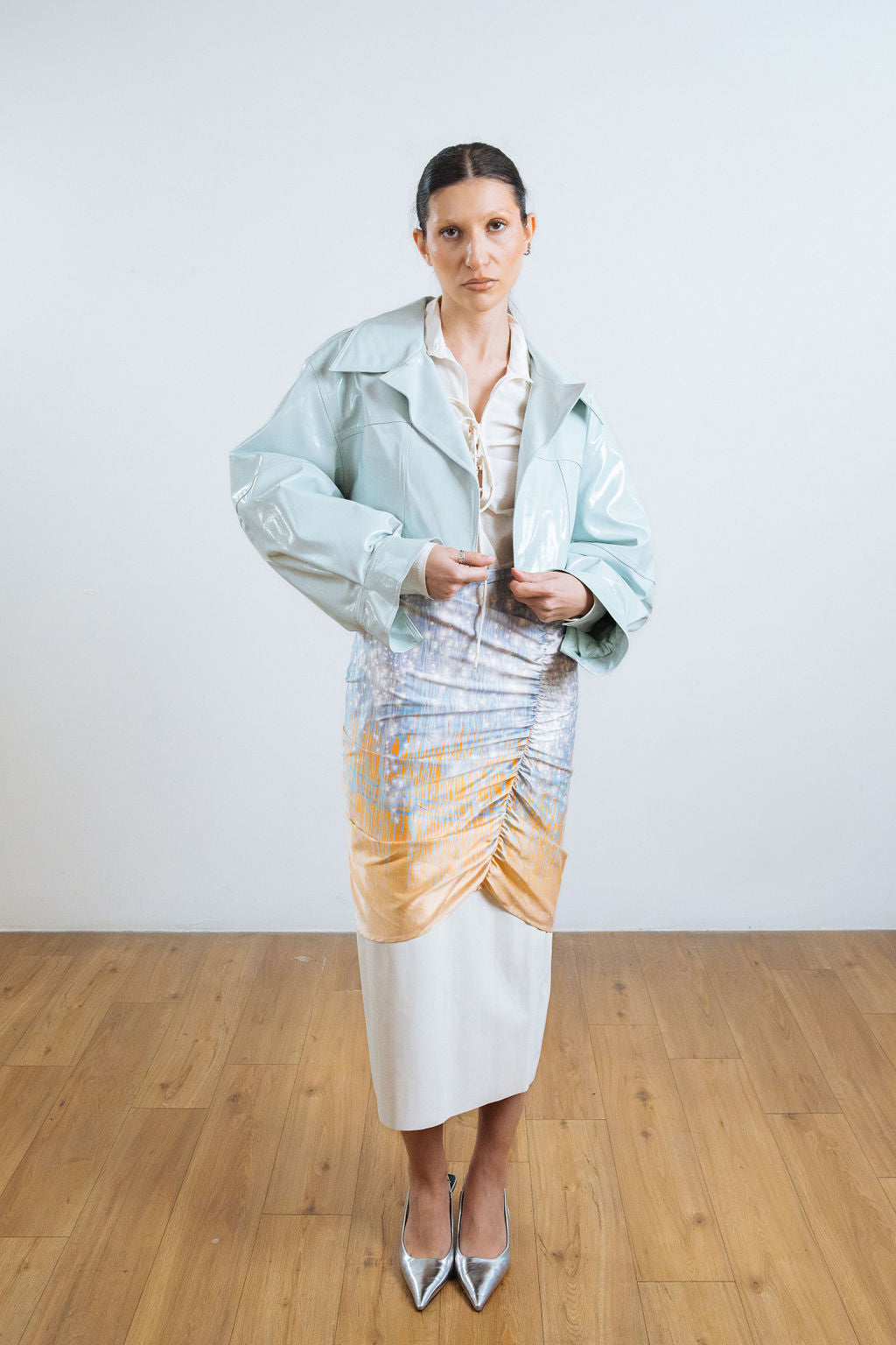 Cerulean Cropped Leather Jacket - Studio183