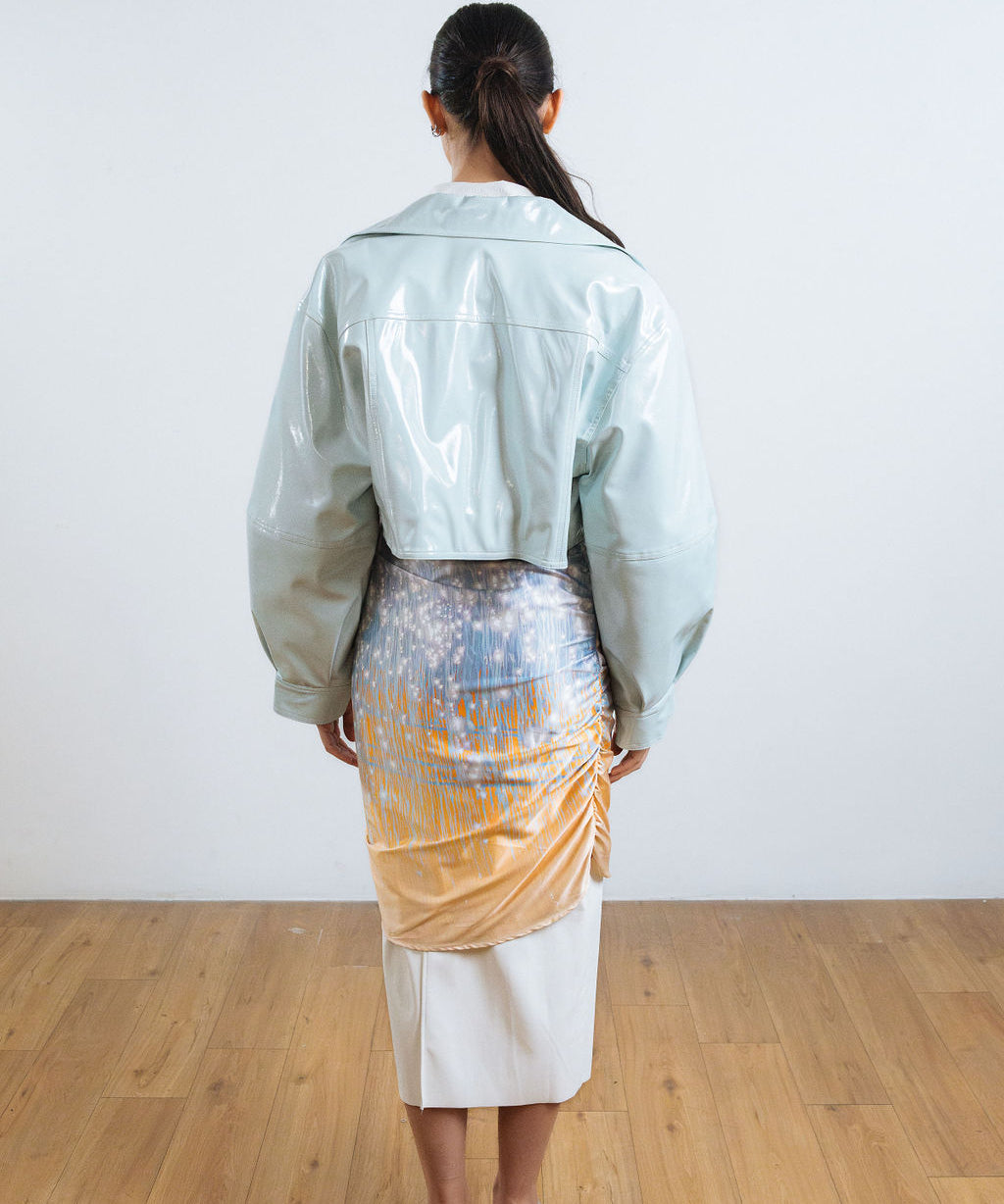 Cerulean Cropped Leather Jacket - Studio183