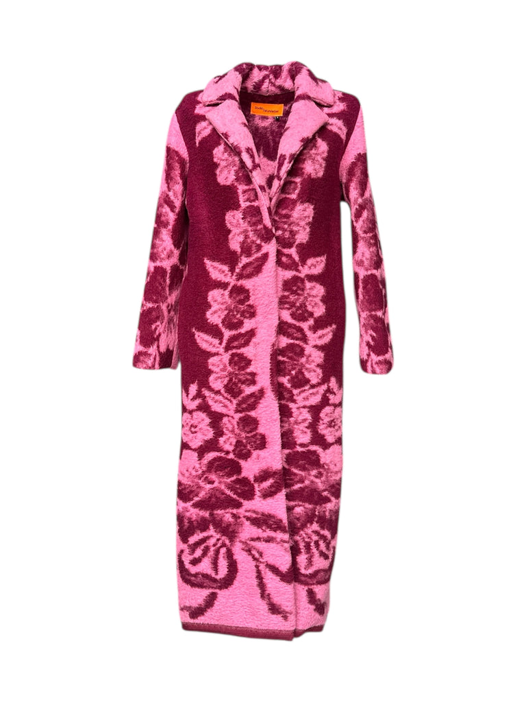 BURGUNDY FLOWER COAT