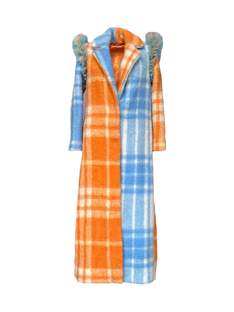 RUFFLY COAT ORANGE BLUE