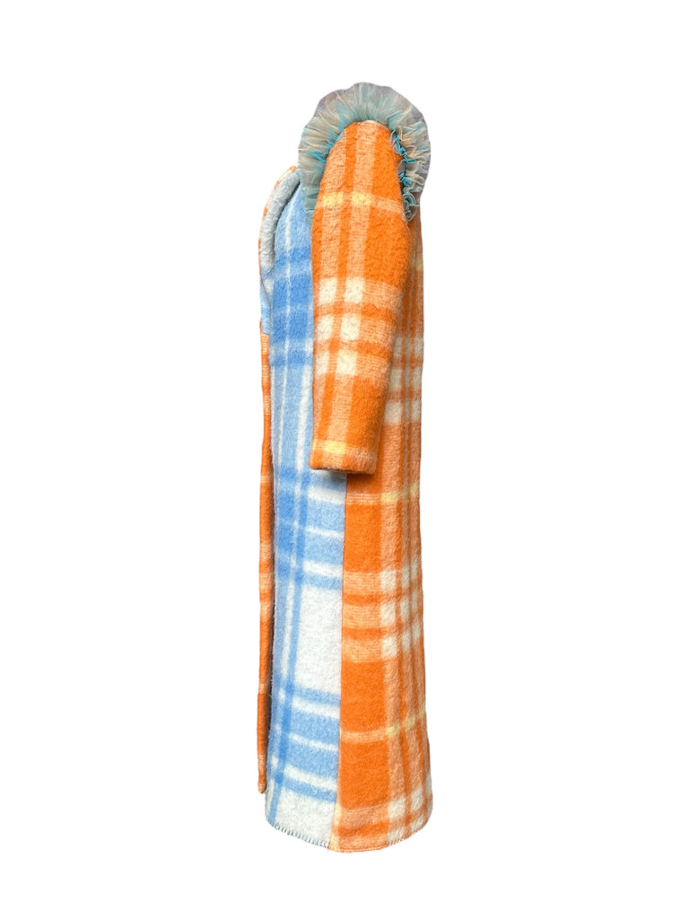 RUFFLY COAT ORANGE BLUE