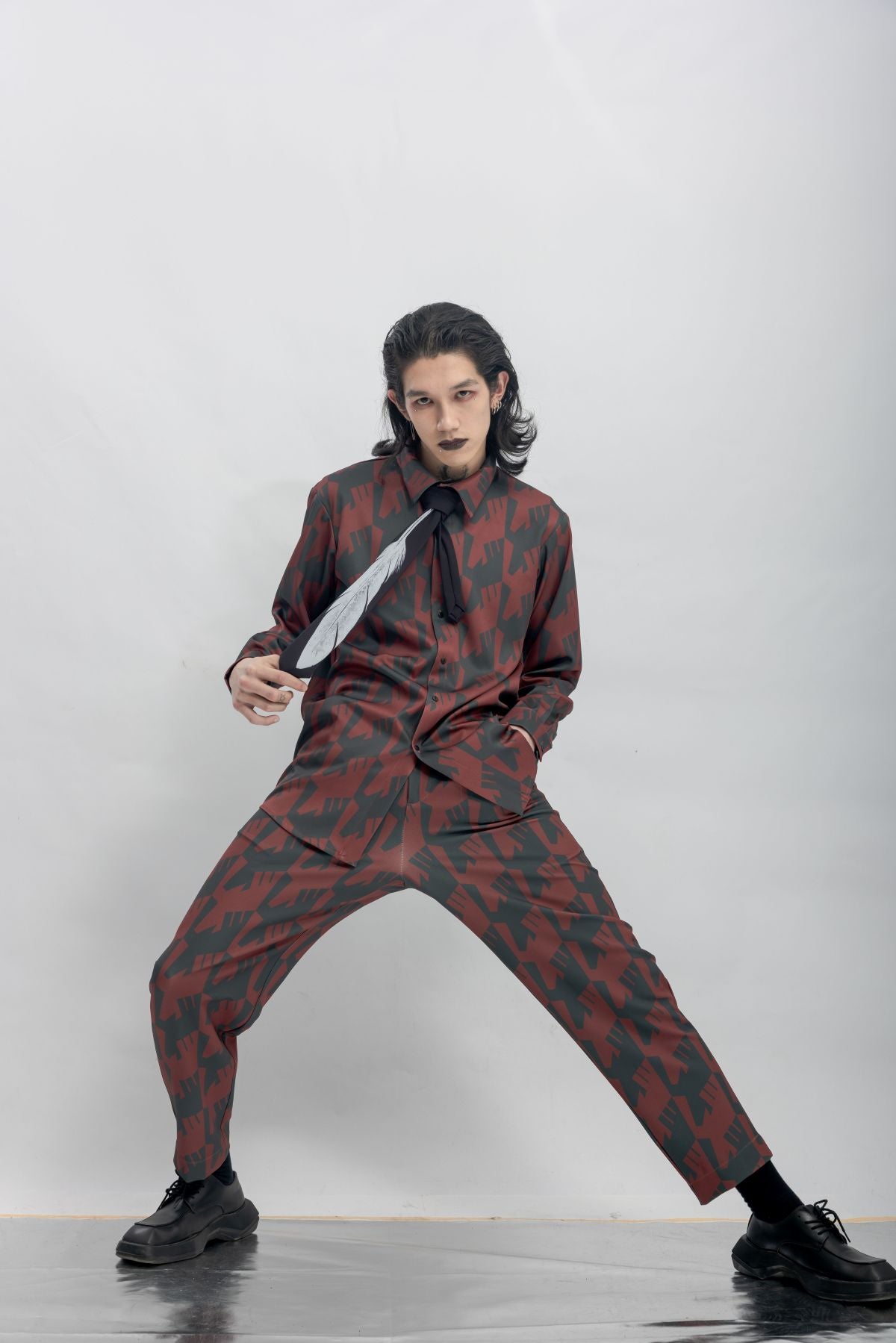 Raven Feather Print Tie - Studio183