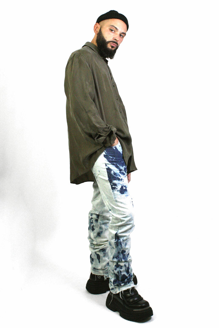 Speckled Acid Straight Fit Denim Jeans - Studio183