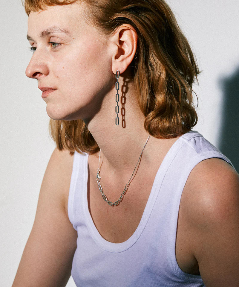 Square Chain Xtralong Earrings - Studio183