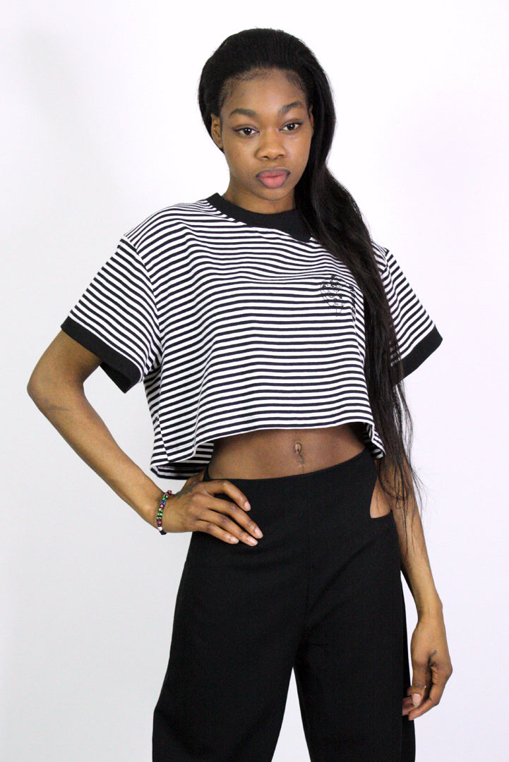Striped Venice Crop T-Shirt - Studio183