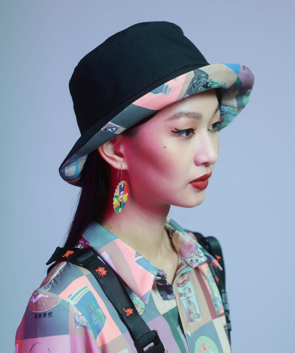 Double Wear Retro Printing Fishmen's Hat - Studio183