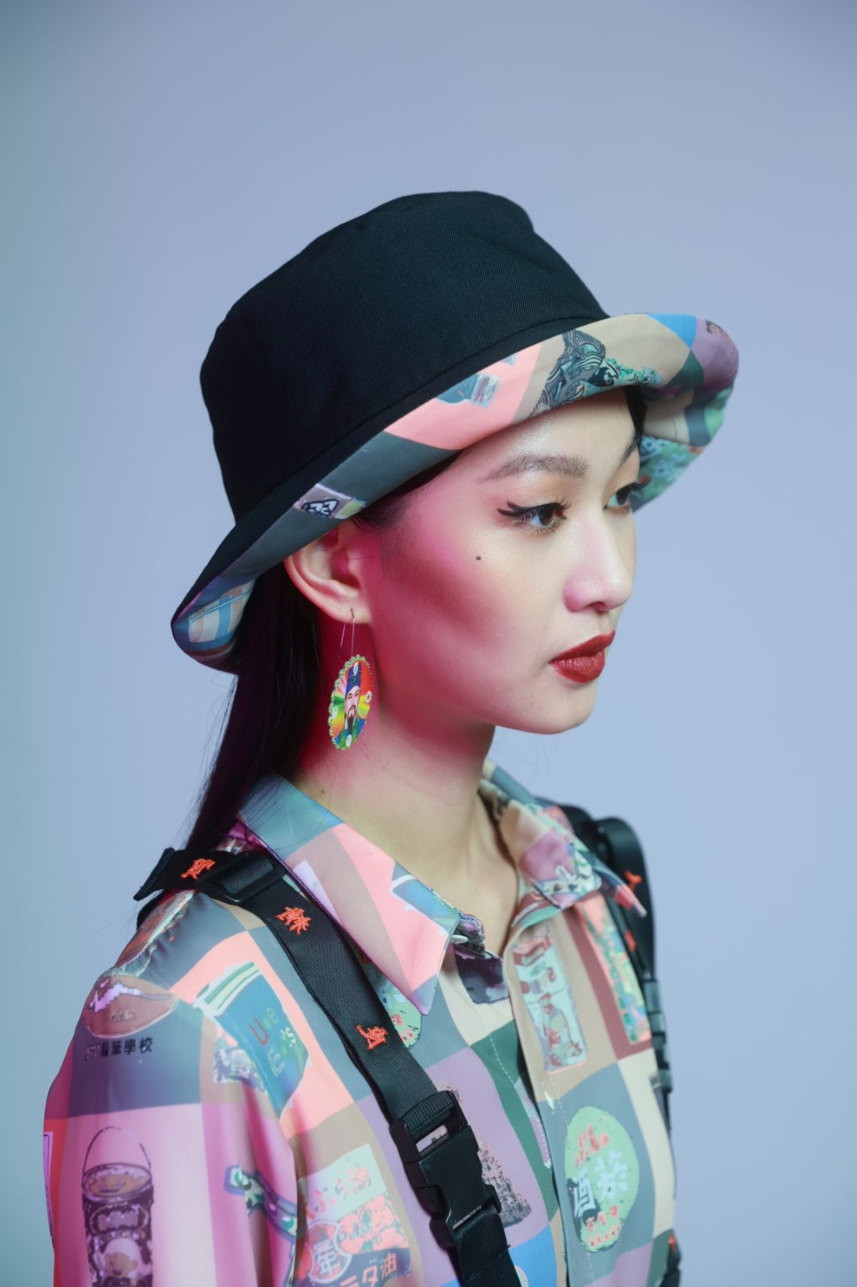 Double Wear Retro Printing Fishmen's Hat - Studio183
