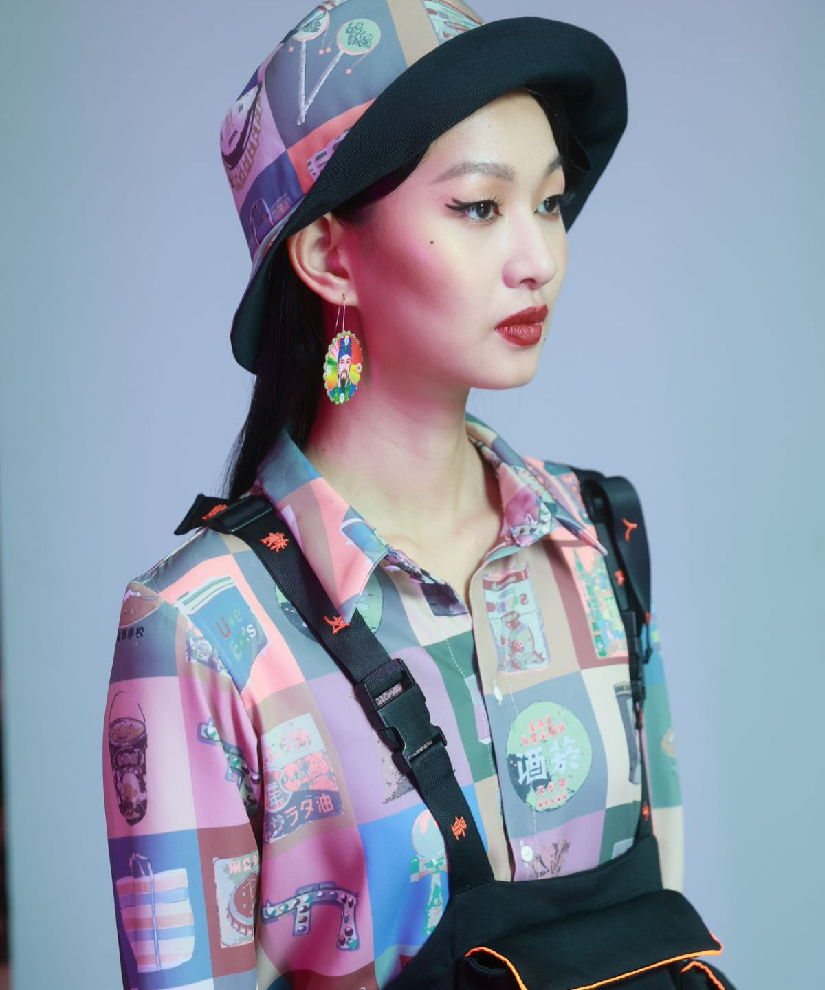 Double Wear Retro Printing Fishmen's Hat - Studio183