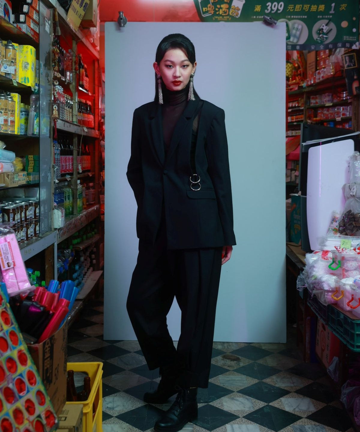 Deconstructed-Shoulder Grunge Style Suit - Studio183