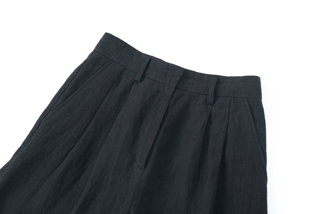Wide Linen Pants (Black)