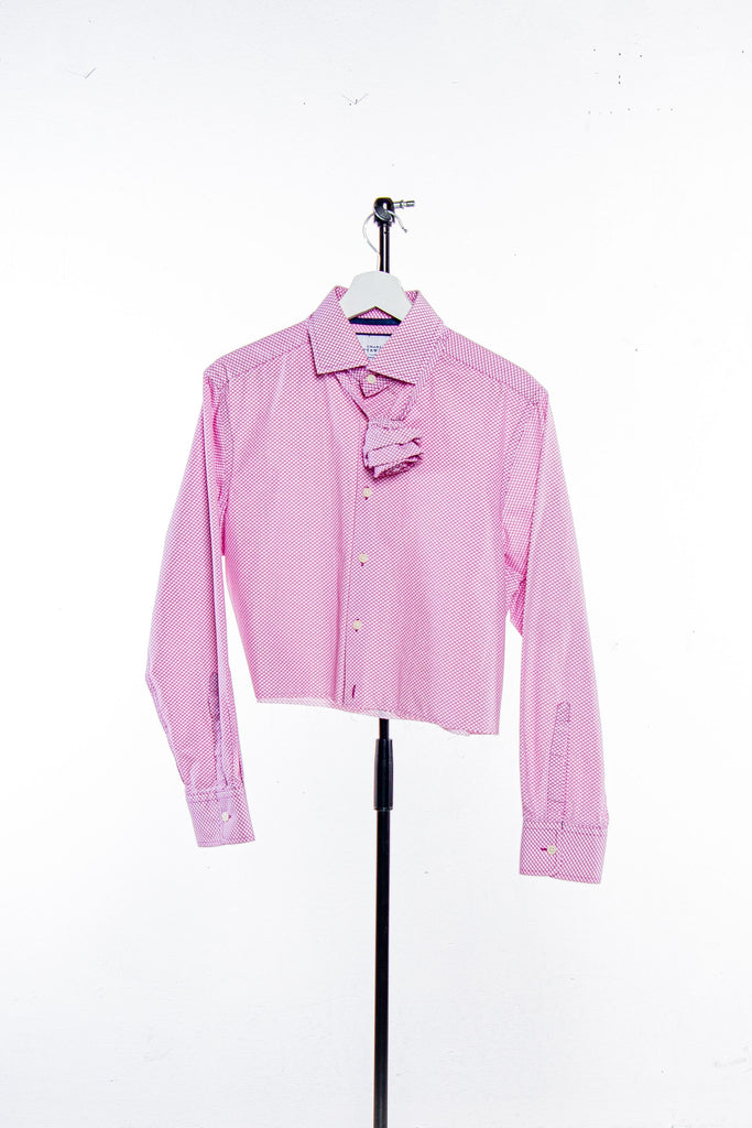 STARCHAK UPCYCLED PINK SHIRT WITH A ROSE