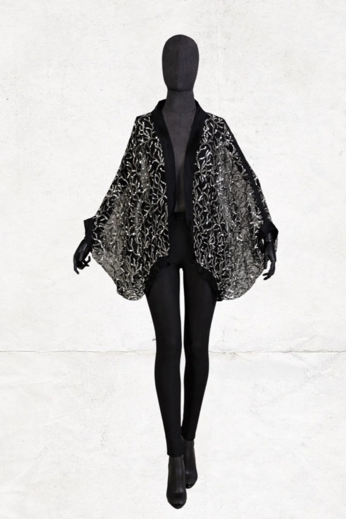 Taffeta Detailed Sequin Kimono - Studio183