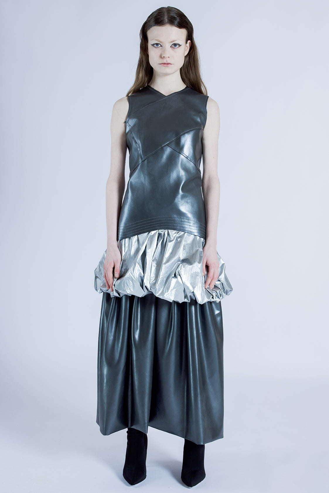 Slate Serenade Sleeveless Leather Top - Studio183