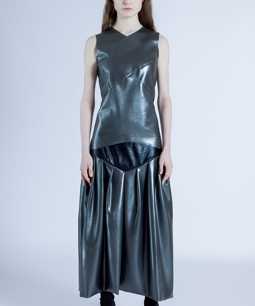 Slate Serenade Sleeveless Leather Top - Studio183