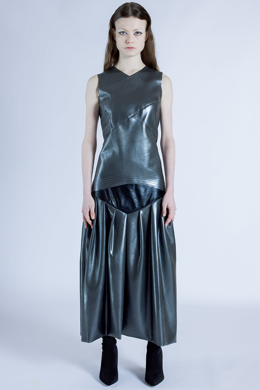 Slate Serenade Sleeveless Leather Top - Studio183