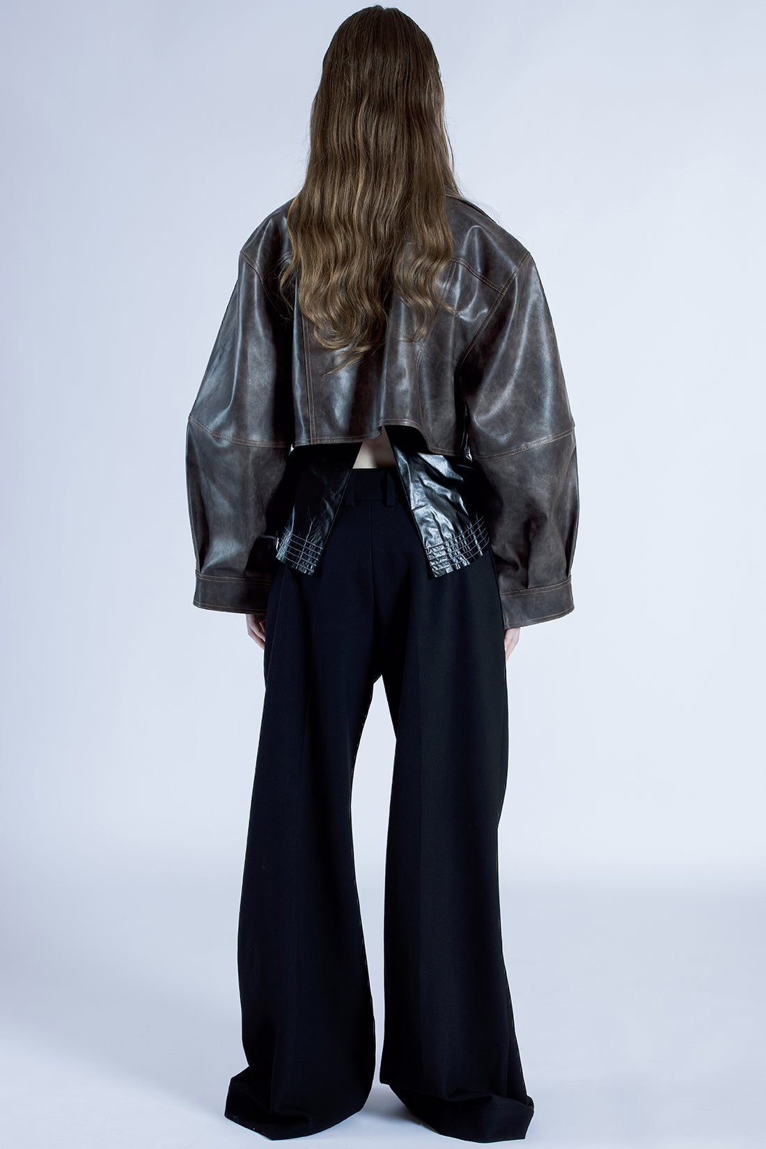 Hazel Patina Cropped Leather Jacket - Studio183