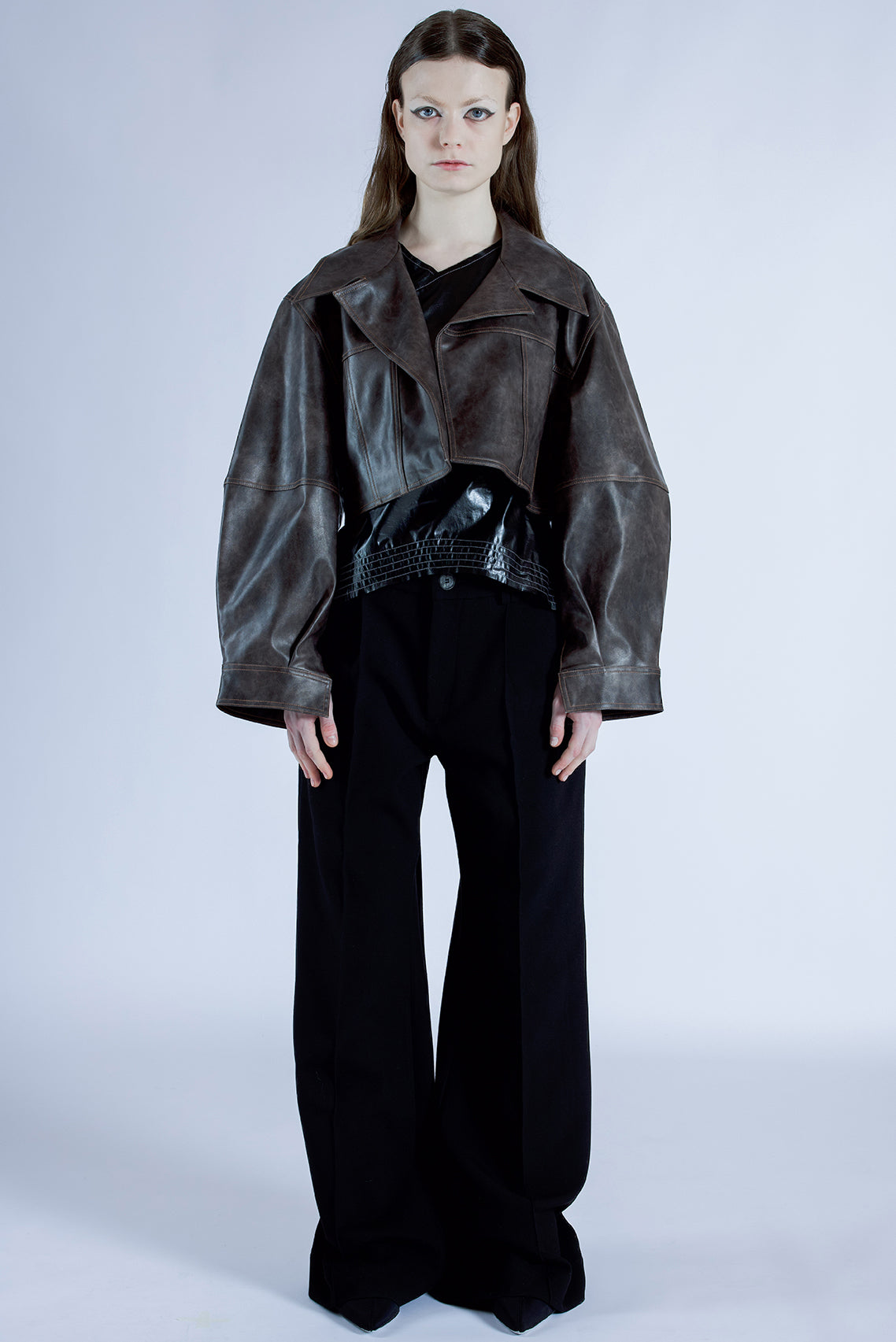 Hazel Patina Cropped Leather Jacket - Studio183
